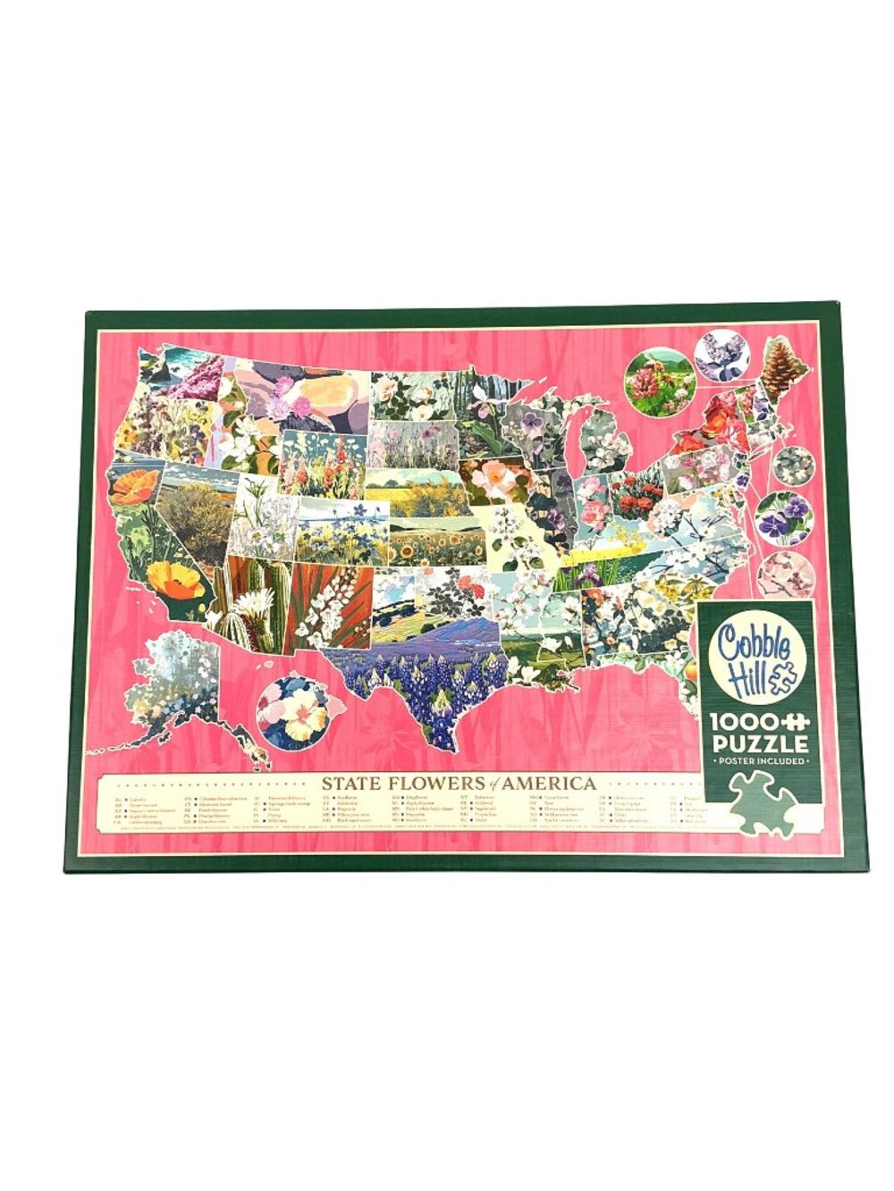 Cobble Hill State Flowers Of America 1000-Piece Jigsaw Puzzle With Poster Includ